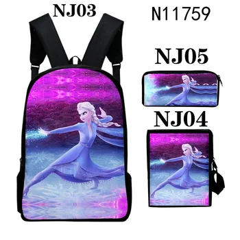 

2020 new 3PCs / suit kids cartoon Elsa Anna schoolbag girl princess cute schoolbag sofia children anime backpack in stock set