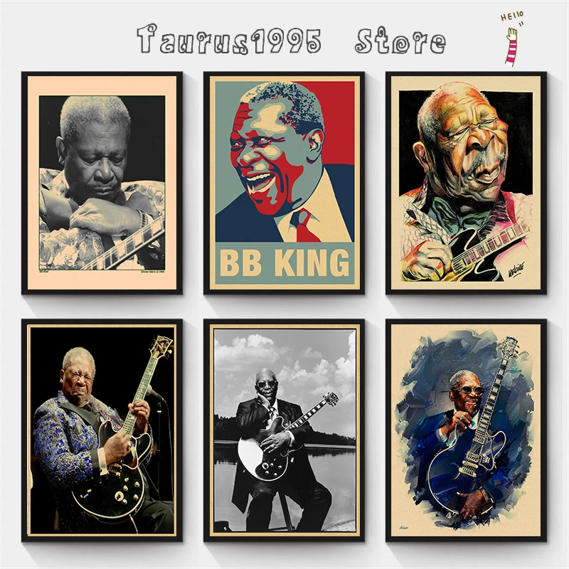 Rock music B King крафт-бумага море настенные стикеры домашняя картина для украшения