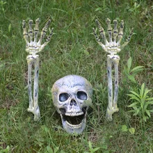 Поддельный скелет Хэллоуин реквизит для фокусов пластиковые реалистичные кости черепа фигурка руки декор для Хэллоуина, вечеринки для дома с привидениями
