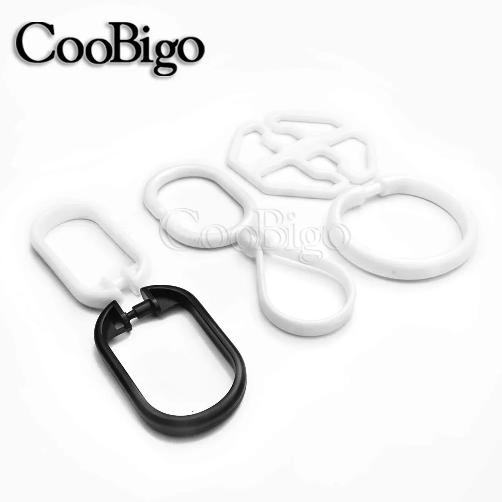 50pcs Curtain Ring Clip Glide Hanging Loop Hook Buckle Openable for Drapery Rod Bath Shower Window Blind Hanger Plastic 38mm | Дом и сад