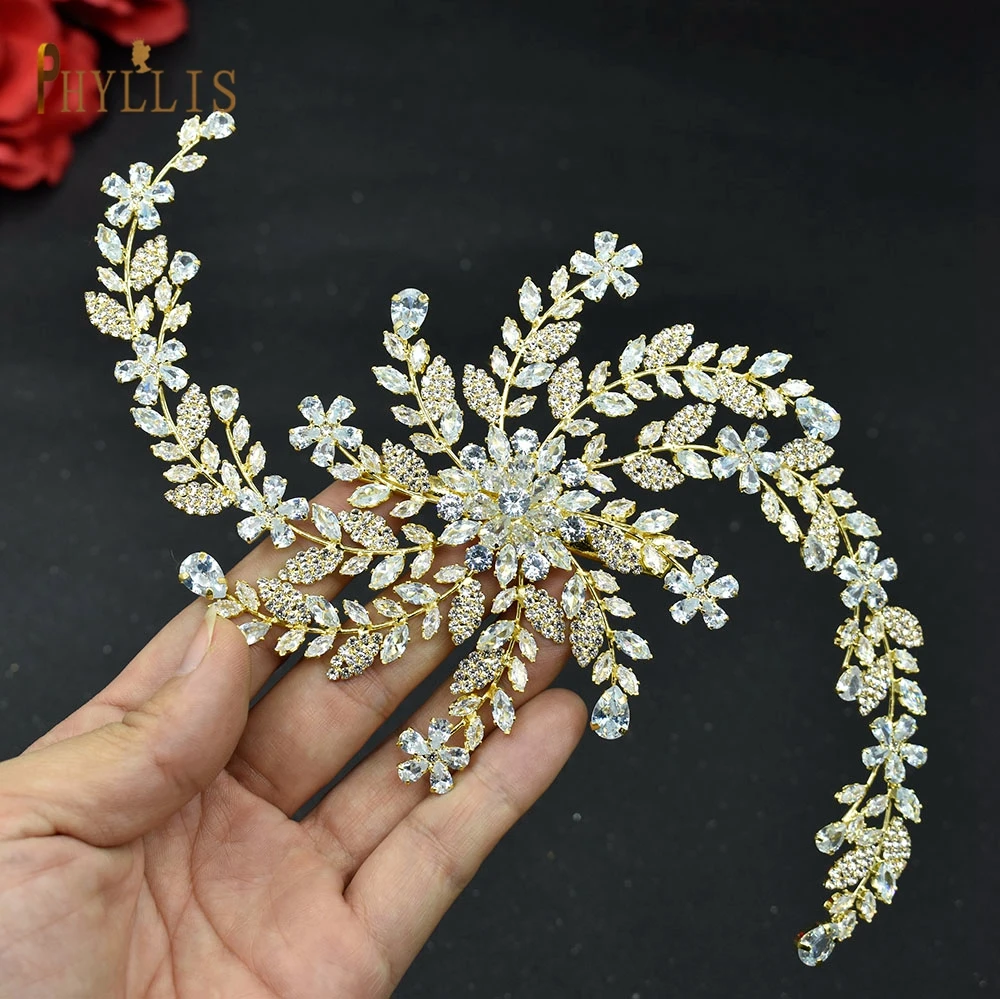 A349 Wedding Hair Accessories Rhinestone Head Jewelry Zircon Vintage Wedding Crown Crystal Baroque Bridal Headwear Headpieces