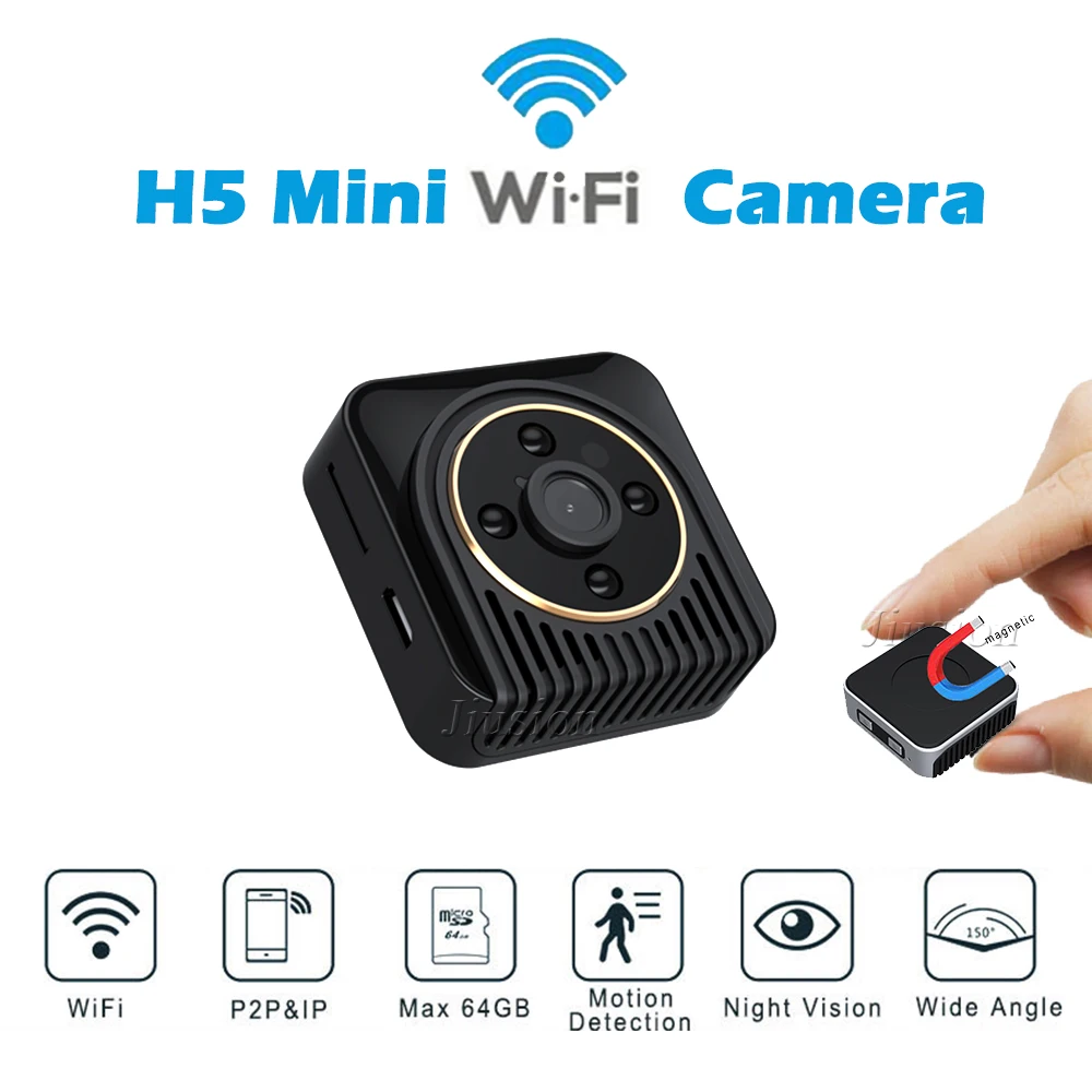 

H5 Wifi Mini Camera Magnetic P2P Remote Micro Cam Night Vision Motion Sensor HD Video Voice Recorder DV Nanny Security Camcorder