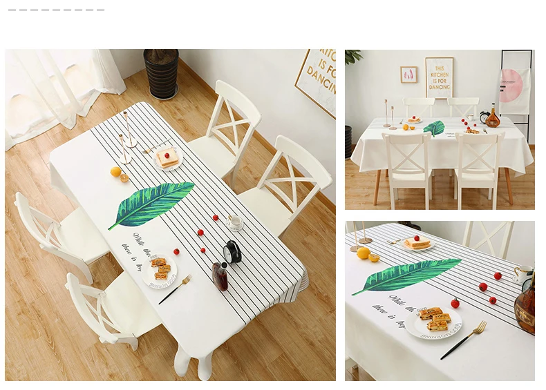 Nordic Thick Round Table cloth Party Wedding TableClothKitchen Pattern Rectangular tablecloth Pastoral printing table cover set