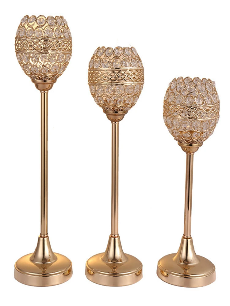 

35\40\45CM Wedding props crystal lace ball single head candlestick European style hotel decoration Christmas table decoration