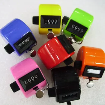 

Clicker 4 Digit Number Counters Plastic Shell Hand Finger Display Manual Counting Tally Clicker Timer Soccer Golf Counter dropsh