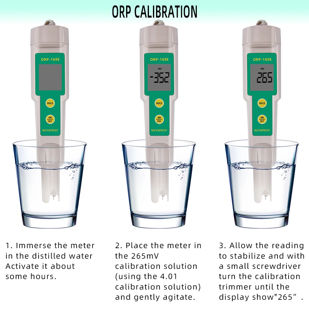 Goedkoop 169E Orp Redox Tester Waterdicht Orp Meter Water Kwaliteit Monitor Pen Tester 31% Off