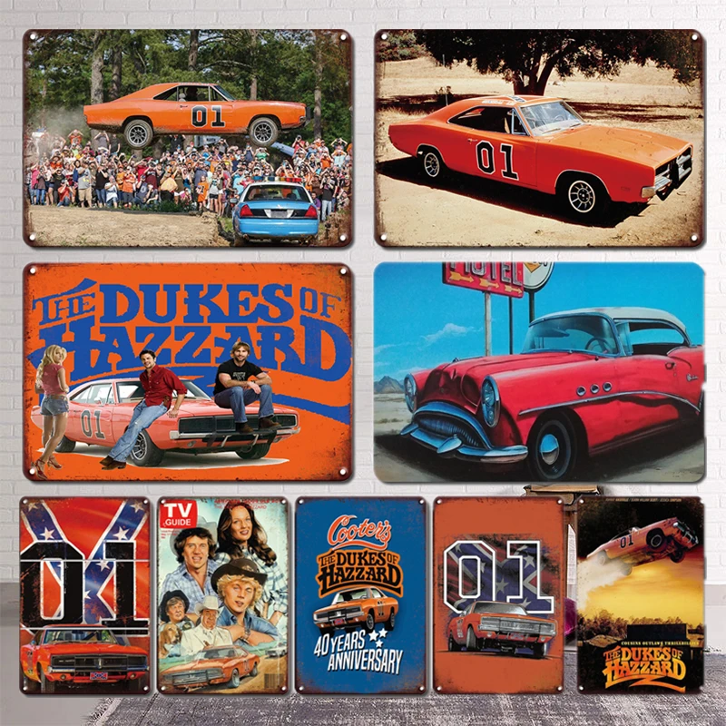 

Retro Nostalgia The Dukes Of Hazzard Art Poster Metal Plate Tin Sign Vintage Car Stickers Iron Painting Home Garage Decor Plaque