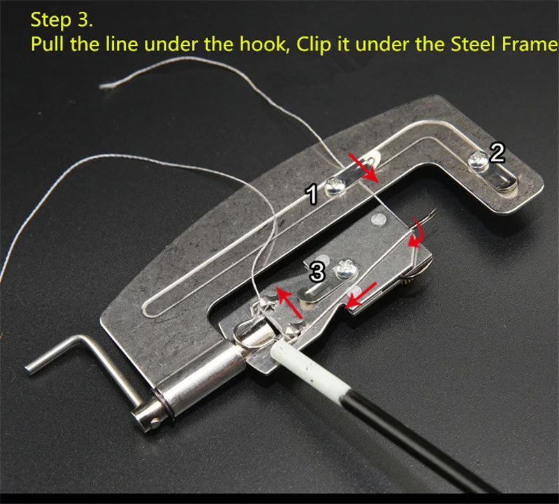 NEW Semi Automatic Fishing Hook Tier Double-headed Needle Fishing Line Knotter Fishhook Tie Device Fishing Tools (20)