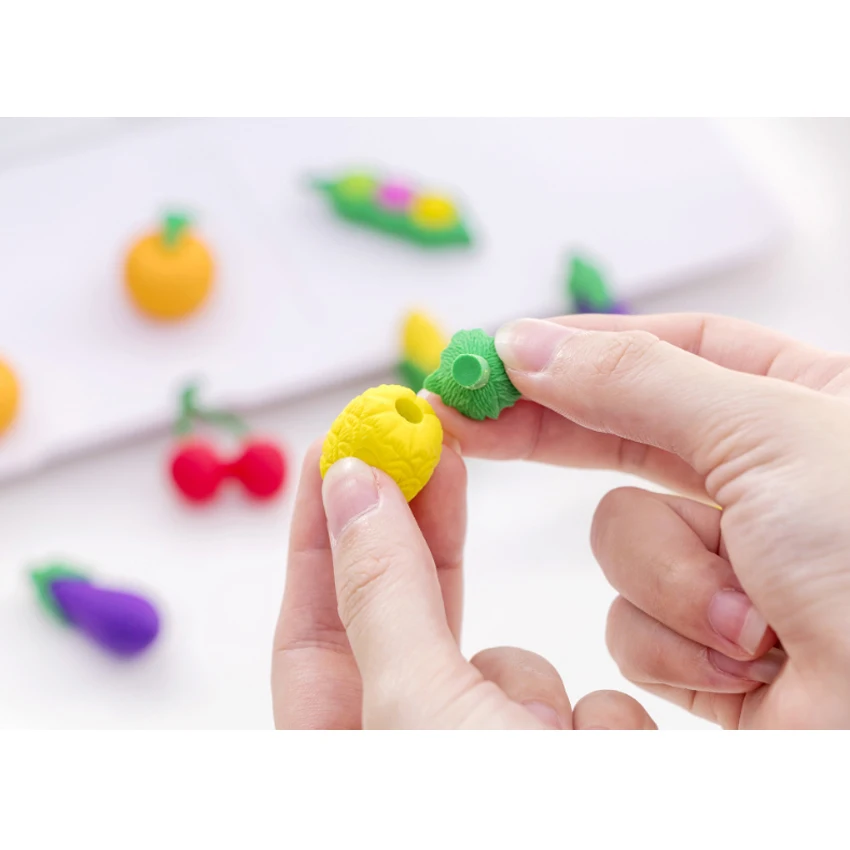 12packs Fresh fruit and vegetable eraser set Rubber Suit kawaii eraser school supplies kids gifts Party Supply