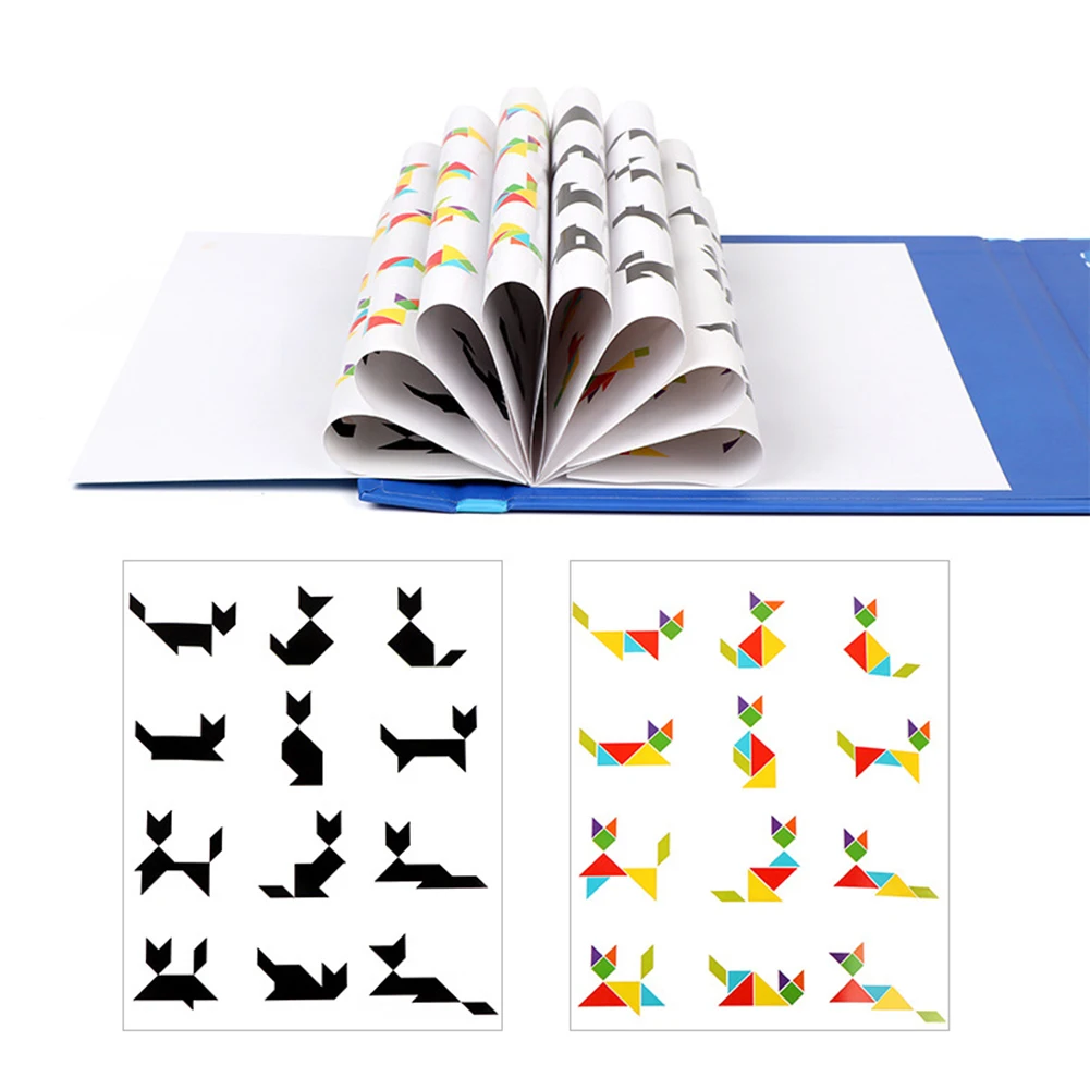 Toys Games Jigsaws Puzzles Magnetic Tangram Jigsaw Puzzles Game Iq Book Brain Teaser Kids Fun Education Toy