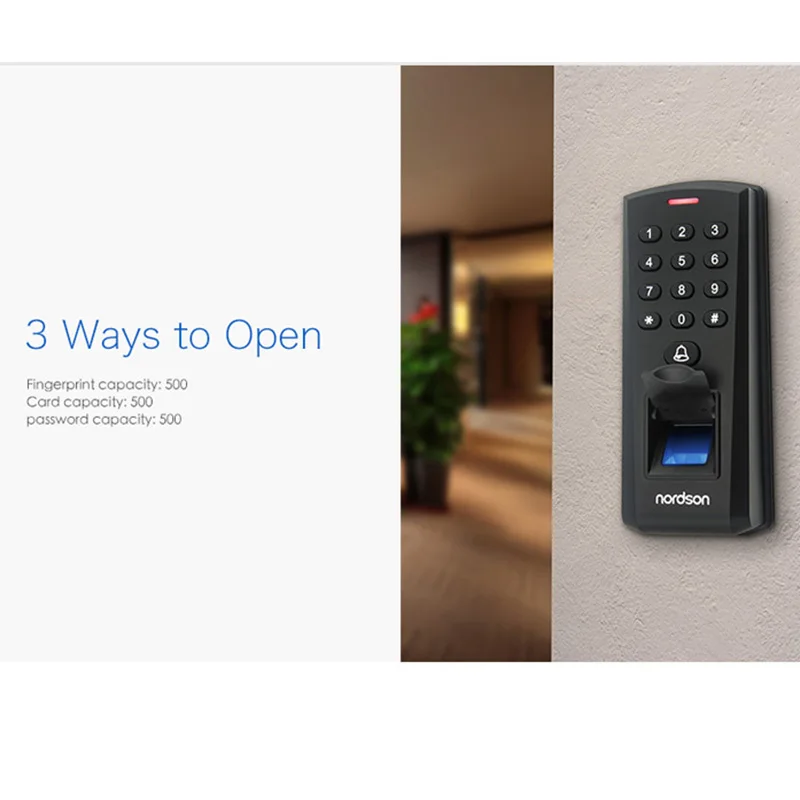 Nordson оригинальные Биометрические отпечатки, контроллер оптический дверной замок считыватель контроля доступа с поддержкой ID карты WG 26/34