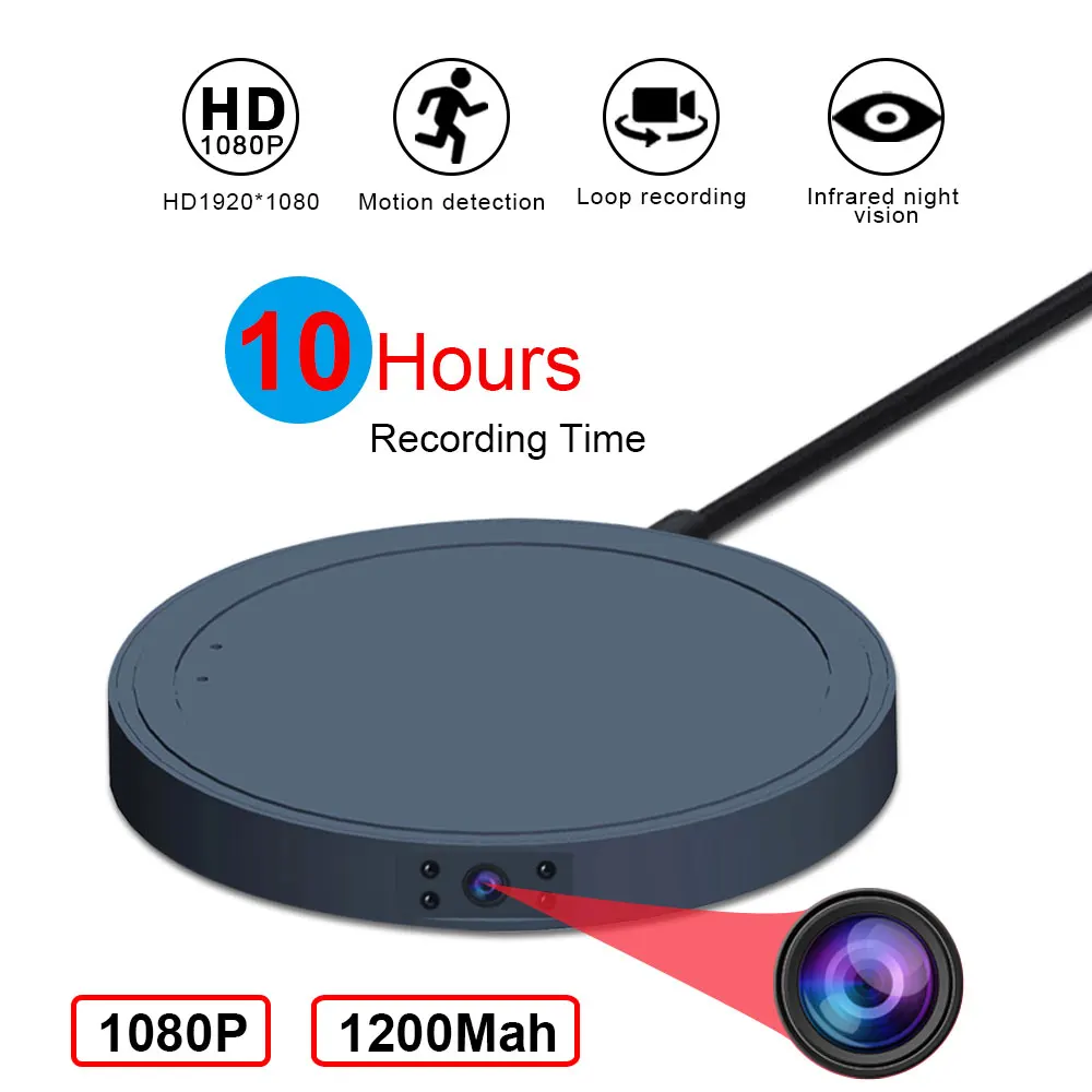 

MD19A Micro Camera HD 1080P Mini Video Sensor Night Vision Camcorder Motion DVR Micro Video Sport DV smallNo Wireless Charger