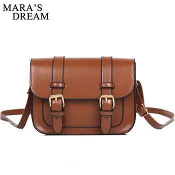 

Mara's Dream 2019 New Solid Color Water-repellent Female Retro Small Square Bag Simple Shoulder Messenger Bag