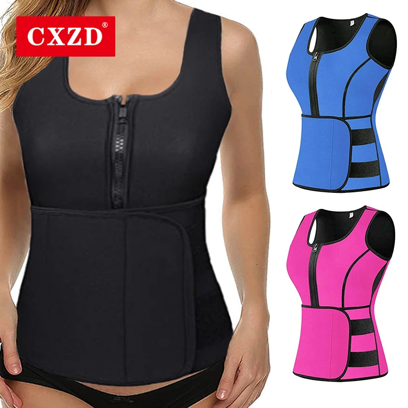 

CXZD 2021 New Shapewear Slimming Body Shaper Waist Trainer Sweat Vest Sauna Vest for Weight Loss Tummy Fat Burn Slimming Corset