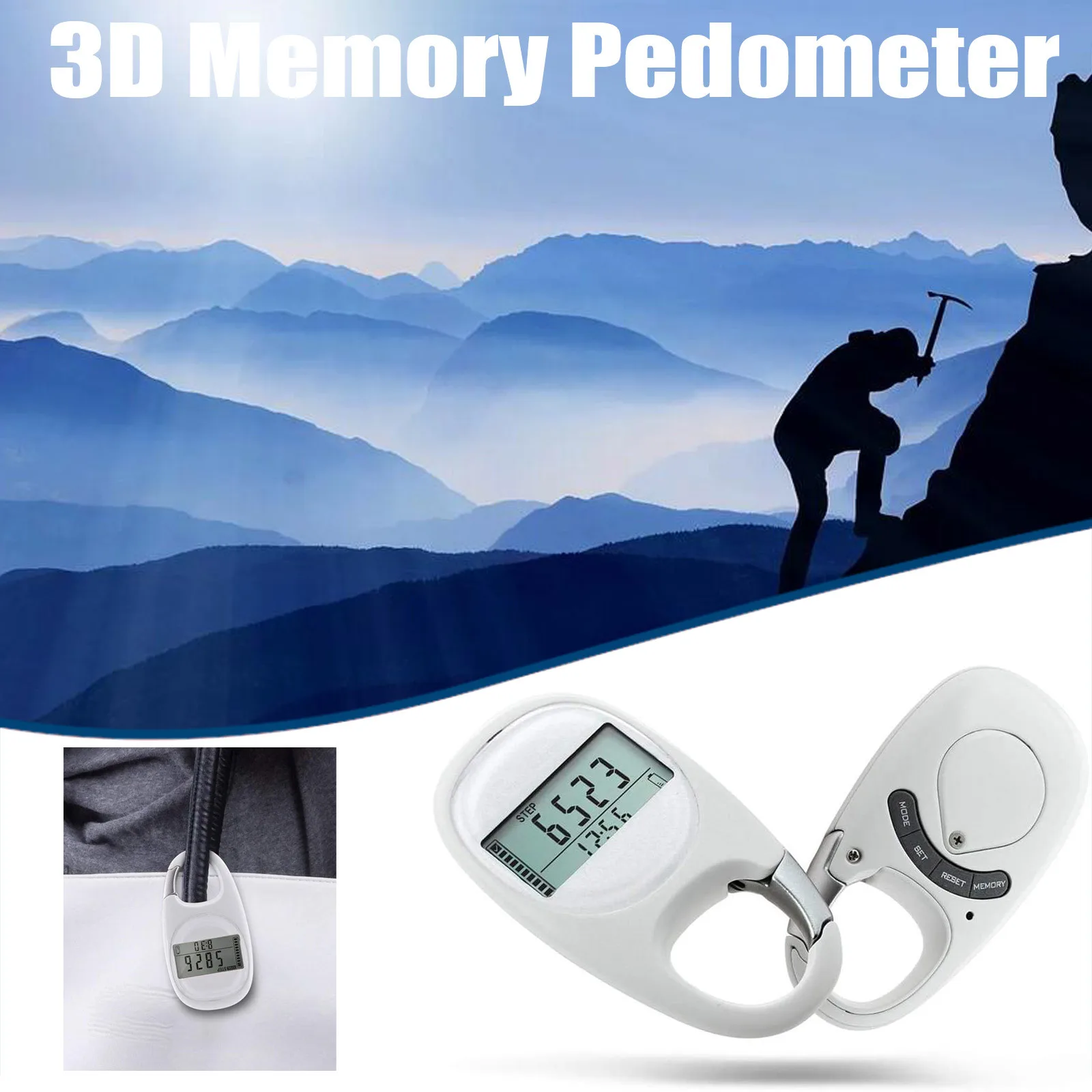 Pedometer Walking 3D Memory Pedometer Daily Target Monitor Pedometer