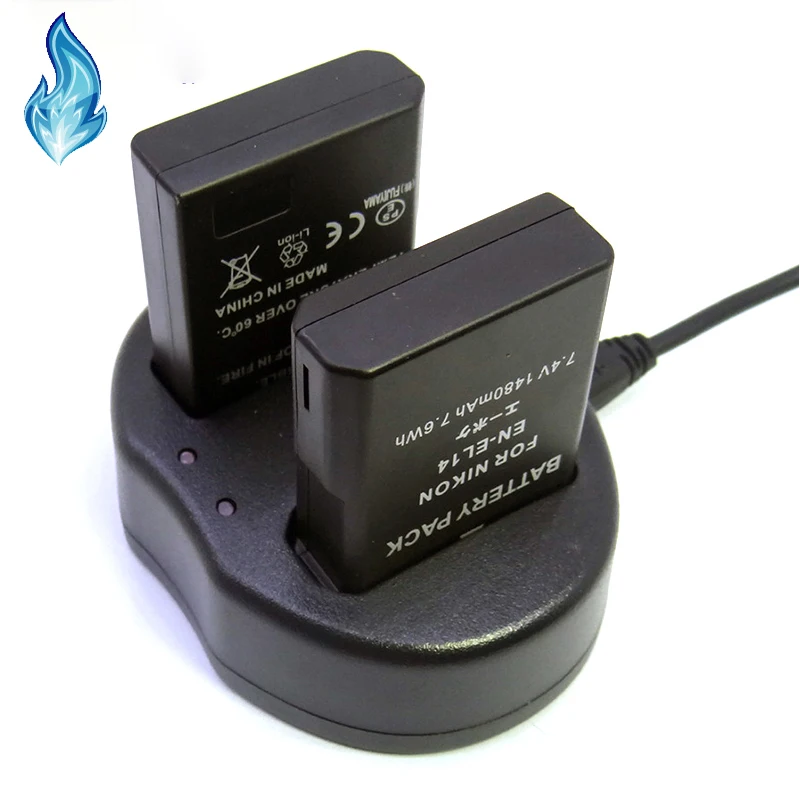 EN-EL14 Батарея USB двойное зарядное устройство для Nikon Coolpix P7800 P7700 P7100 P7000 D5500 D5300 D5200 D3200 D3300 D5100 цифровых камер