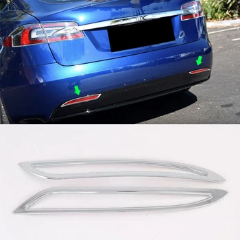 

2pcs ABS Chrome Rear Fog Light Lamp Cover Trim For Tesla Model S 2015 2016 2017 2018 2019 Car Accessories