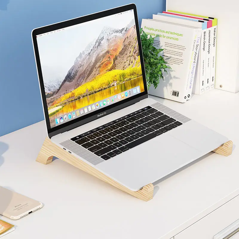 Laptop stand laptop riser stand laptop mount tablet holder stand for MacBook Pro notebook stand wood tablet bracket bamboo vertical laptop holder for 12-17 inch notebook PC