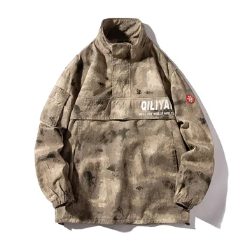 

Spring Jacket Men Bomber Jacket Casual Pullover Coats Streetwear Harajuku Printed Jackets Men Loose Clothing Fashion Tops Male