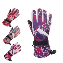 Зимние теплые перчатки для сноубординга, лыжные перчатки с сенсорным экраном, теплые лыжные перчатки для сноубординга, женские зимние варежки, перчатки для катания на лыжах