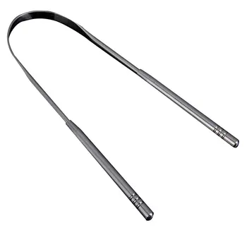 

U-Shaped Stainless Steel Tongue Scraper Antiskid Round Tooth Handle Circular Arc Of Scraping Head Surface Is Smooth Toothbrush