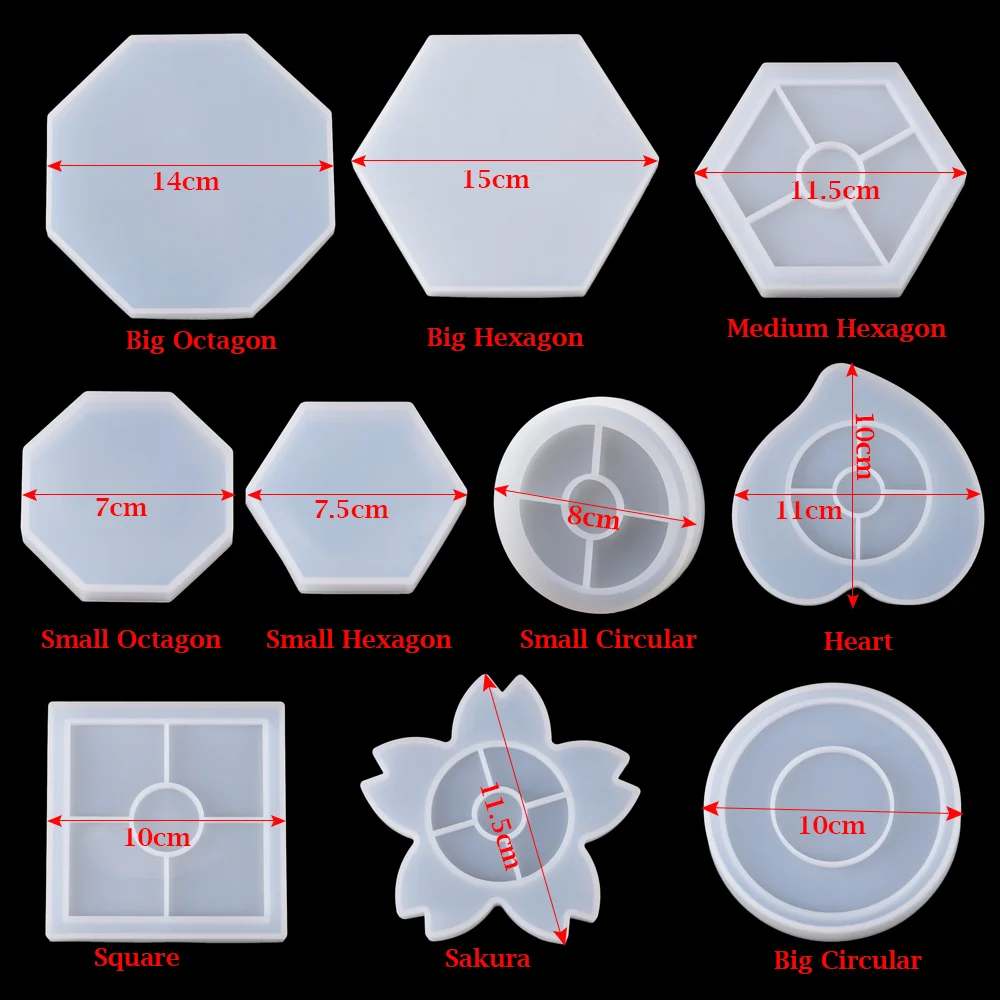 Polygon Resin Tray Molds Water Ripples Tray Molds for Epoxy Resin Diamond