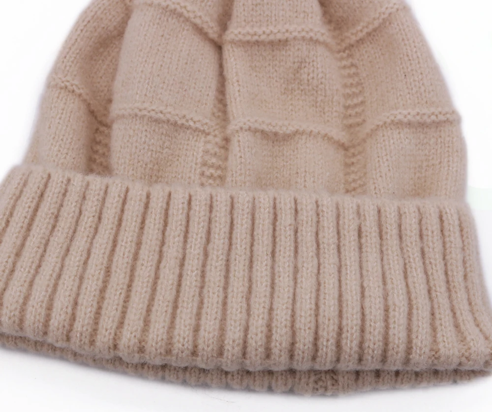 Зимняя винтажная вязаная шапка Skullies для женщин, однотонная женская бини, шапки с настоящим помпон из меха енота, теплая женская Лыжная Шапка Gorro для девочек