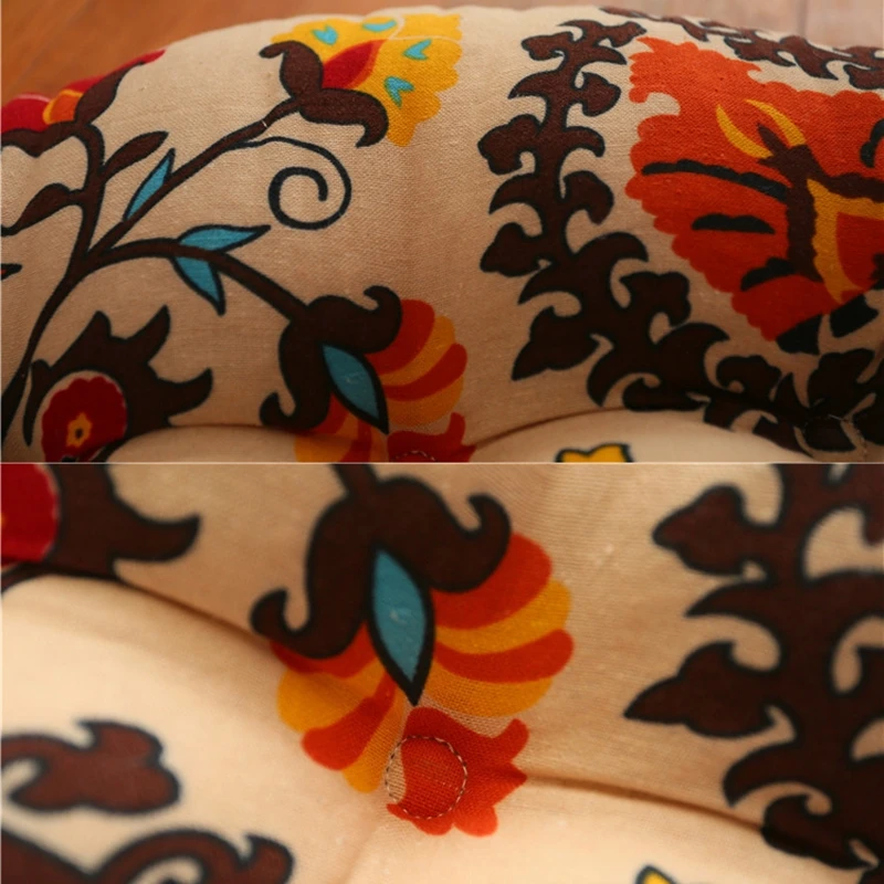 Round Cushion Office Chair Pad Sofa Thick Cotton Linen Cushions Tatami Circular Decoration Seat Pads Home Garden Floor Cushion