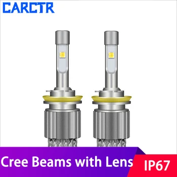 

CARCTR Car Auto H4 Led Headlights H7 Bulbs R3s with Lens H1 H3 H8/H9/H11 H10/9005/9006 881/880 6000K High Light Spotlight Bulb