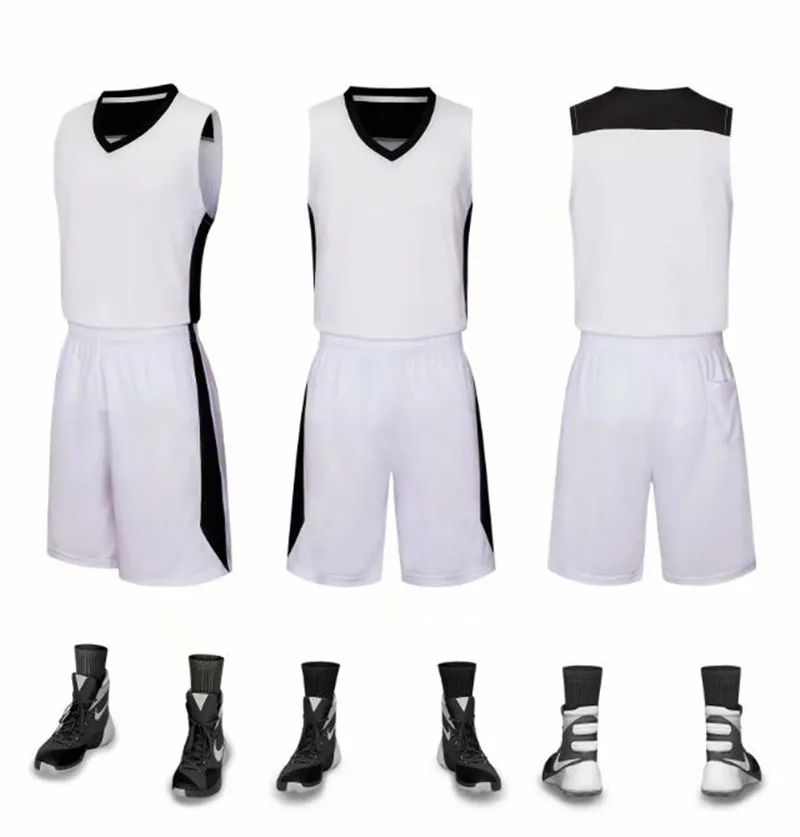 Basketball Jerseys Set Breathable Team Sports Suit Uniforms Competition Ball Name Number Kids and Adult