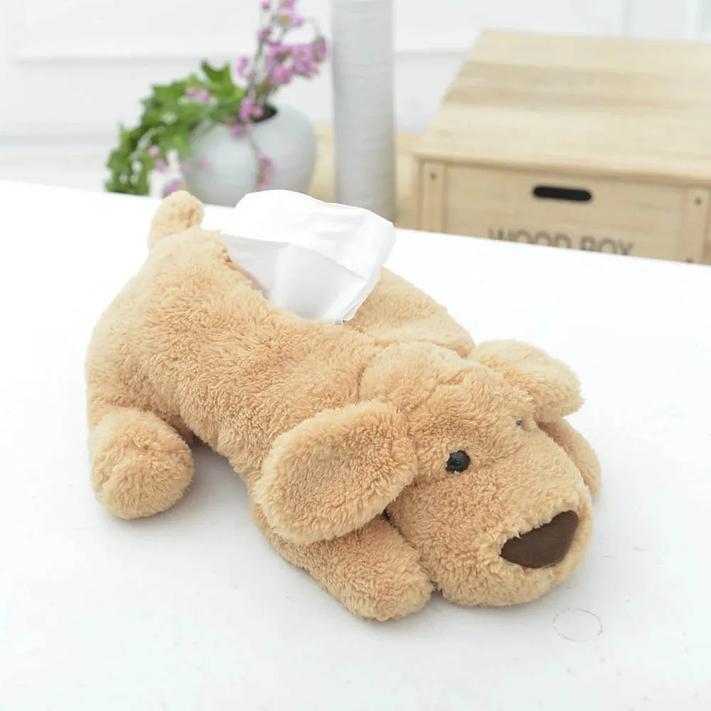 

Teddy Dog Soft Plush Towel Box Tissue Home Decor Paper Boxes Home Decor cute design porta toallitas humedas