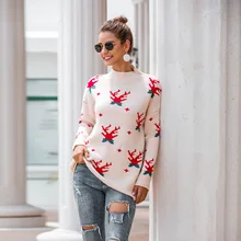 Christmas Sweater Women 2020 Autumn Winter Knitted Pullovers Sweater Half High Collar Loose Warm Sweater Fashion Natal Roupa