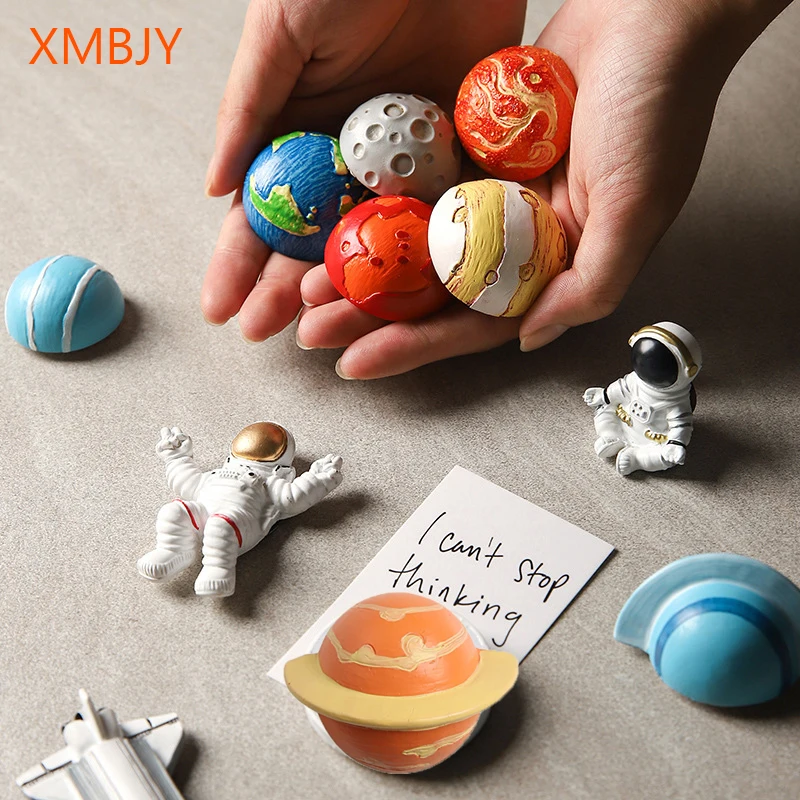 Spedizione Gratuita Planet Moon Magnete Per Frigorifero Adesivo Magnetico In Resina Magnete Per Navetta Spaziale Magnete Per Frigorifero Creativo Deco