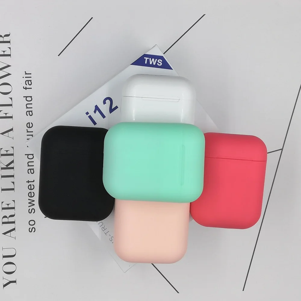 Дешево Оригинальные матовые наушники i12 Tws Bluetooth 5,0, гарнитура, настоящие беспроводные наушники, стерео наушники, наушники, наушники для телефонов