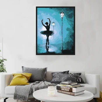 

New Diamond Embroidery Light Ballet Dancer Full Drilling Diamond Painting Cross Stitch Home Decoration Christmas Holiday Gift