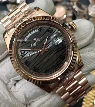 

Brand New Men Daydate Rose Gold Green Black Automatic Mechanical Stainless Steel Sapphire Day-date Rome Arab Number Watches 41mm