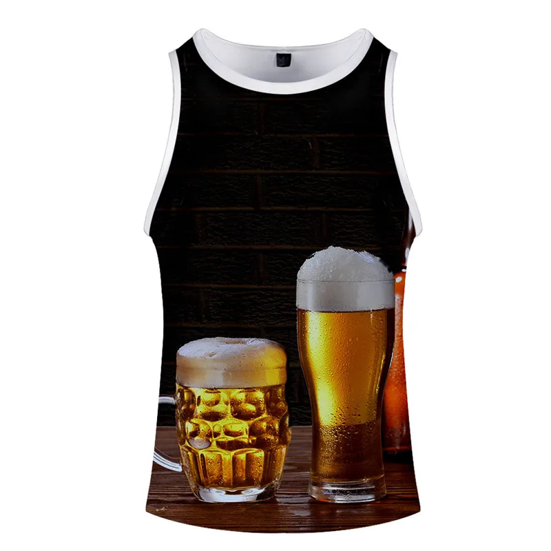PICTURE COLOR Bubbling beer с цифровым 3d-рисунком для мужчин жилет для мальчиков сексуальная летняя мужская одежда фитнес майки для бодибилдинга майка Blouse2019 - Цвет: PICTURE COLOR