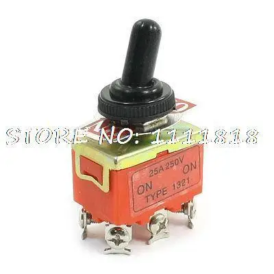 

250V 25A Waterproof ON-ON 6 Screw Terminal DPDT Locking Toggle Switch