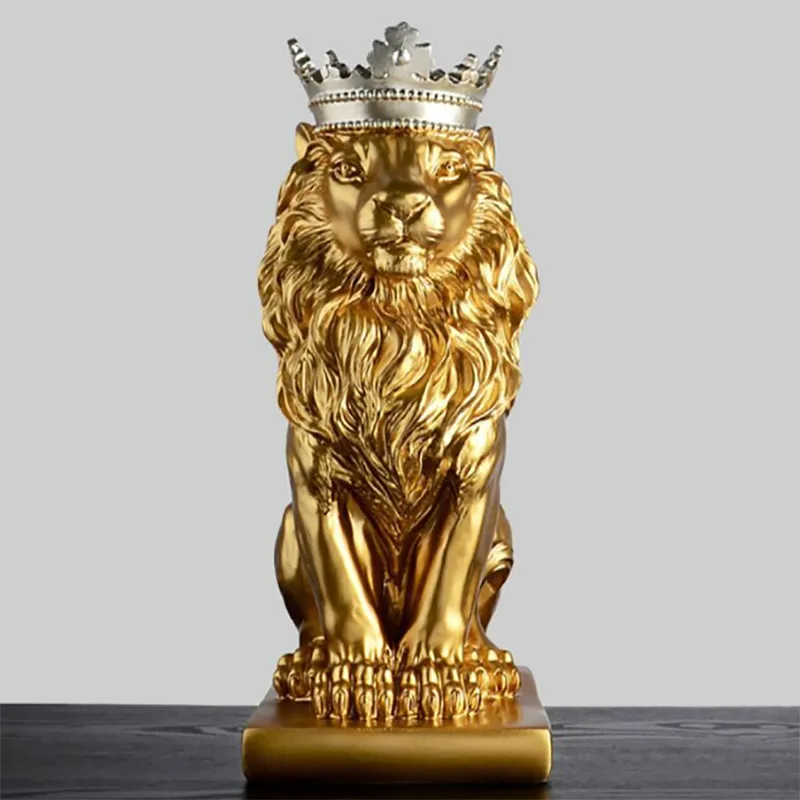 

Abstract Resin Lion Sculpture Crown Lion Statue Handicraft Decorations Lion King Modle Home Decoration Accessories Gifts