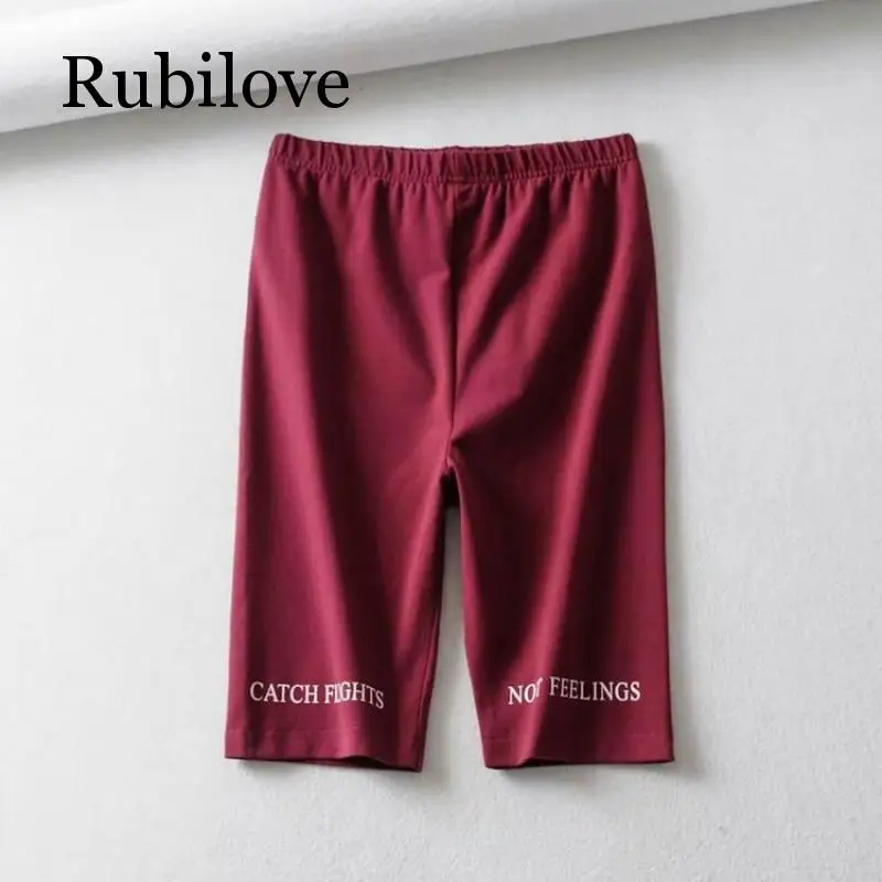 Rubilove, летние байкерские шорты 2019, шорты с высокой талией, женские, эластичные, обтягивающие, для фитнеса, корейские, повседневные