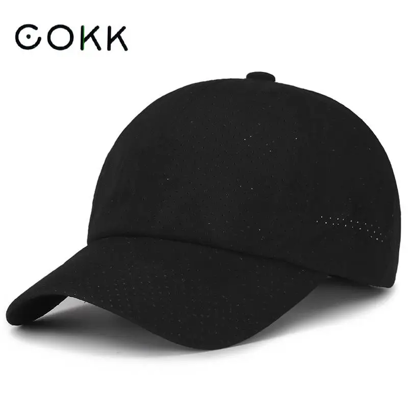 COKK 여름 야구 모자 여자 태양 모자 스포츠 모자 빠른 건조 천공 통기성 모자 남자 야외 양산 트럭 모자 Gorras