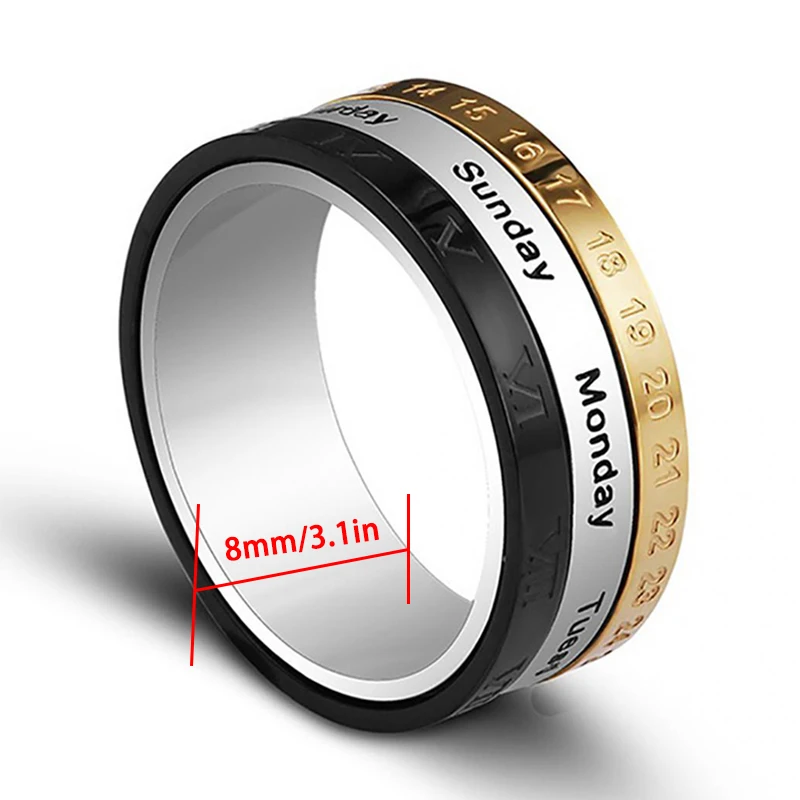 Creative-Rotate-Time-Turn-Rings-Three-color-Calendar-Week-Roman-Digital-Stainless-Steel-Jewelry-For-Man (2)