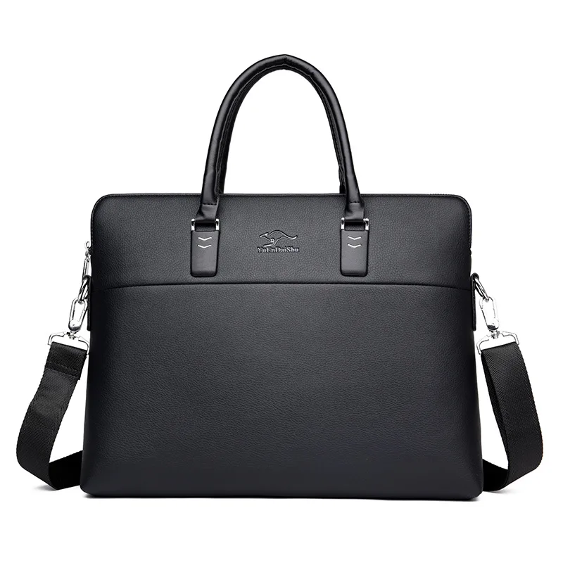 

2018 Spring New Style Men Briefcase Business Trip ban gong bao PU Leather Joint Briefcase Stylish Men's Bag