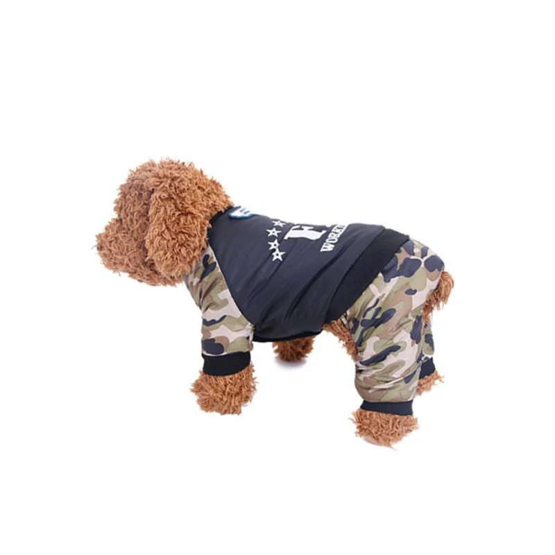 Cool FBI Pet Dog Clothes Overall Thickening Puppy Jumpsuit Costume Warm Winter Clothing For Boy Dogs Ropa Para Perros | Дом и сад