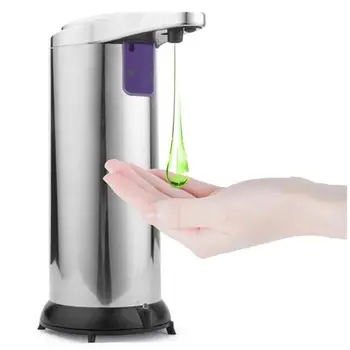 

250ml Stainless Steel Automatic Soap Dispenser Handsfree Automatic IR Smart Sensor Touchless Soap Liquid Dispenser