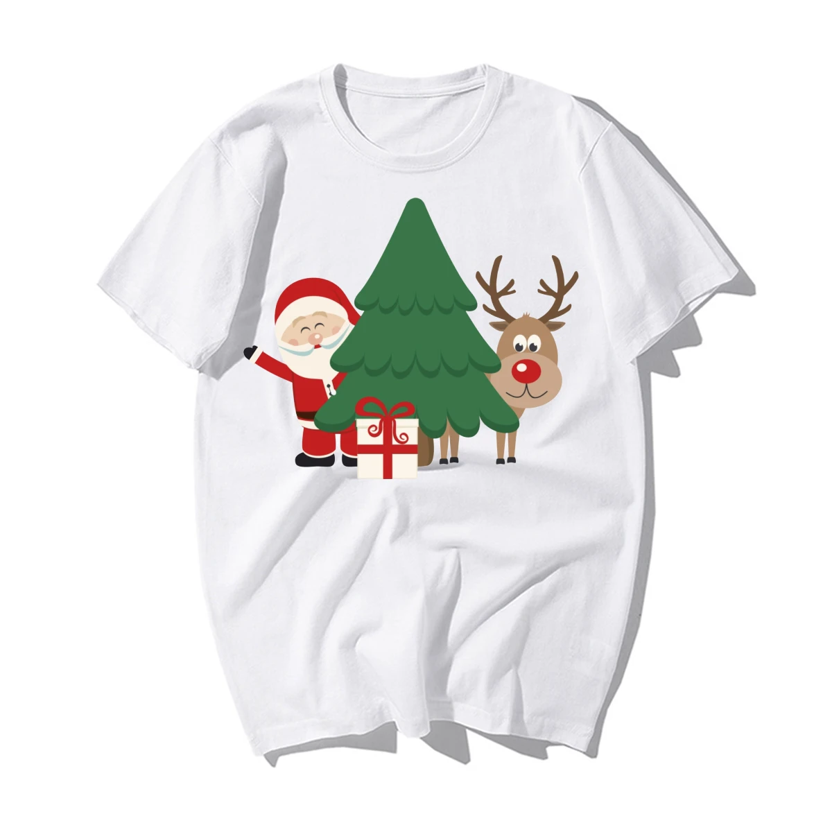 Забавные веселые футболки с рождественским узором, мужские Новые повседневные хлопковые футболки с оленями, Санта Клаусом, рождественской елкой, мужские рождественские подарки на год - Цвет: BZ238