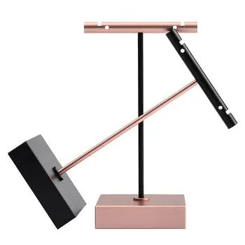 

2 Pcs Metal T- Shape Earring Display Stand Showcase Organizer Earring Tree Rose Gold & Black