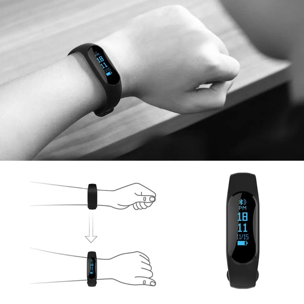 Спортивный смарт-браслет, монитор сердечного ритма, OLED, Bluetooth, смарт-браслет, трекер активности, сна, Smartband для iOS, Android, телефона
