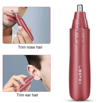 

Liberex Ear Nose Brow Clipper Hair Trimmer Eyebrow Facial Detail Beard Razor Dual Edge Blades Portable Safe for Men Women