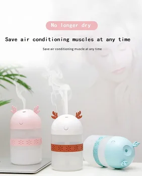 

Creative Christmas New Snow Deer Large Capacity Portable Household Mini Humidifier Atomizer USB AirPurifier Colorful Nightlight